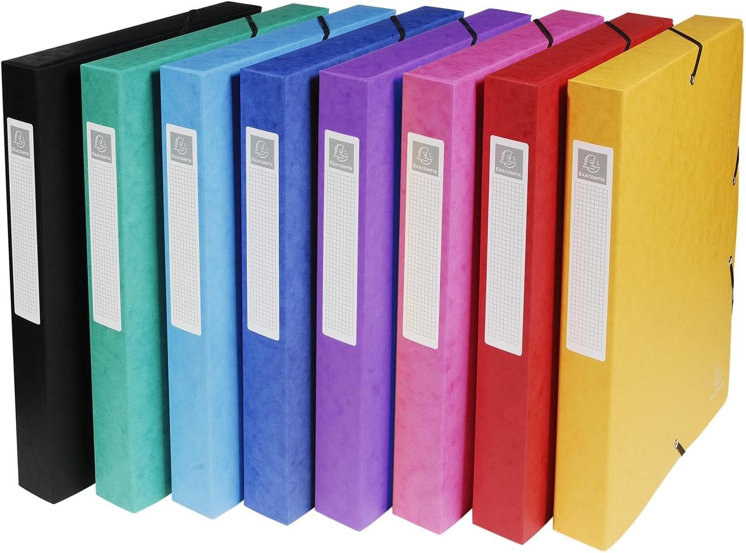 Exacompta Opbergdozen A4 - 40 mm rug - Assorti kleuren - 8 stuks