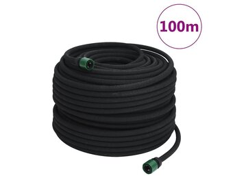 vidaXL Druppelslang 0,6'' 100 m rubber zwart