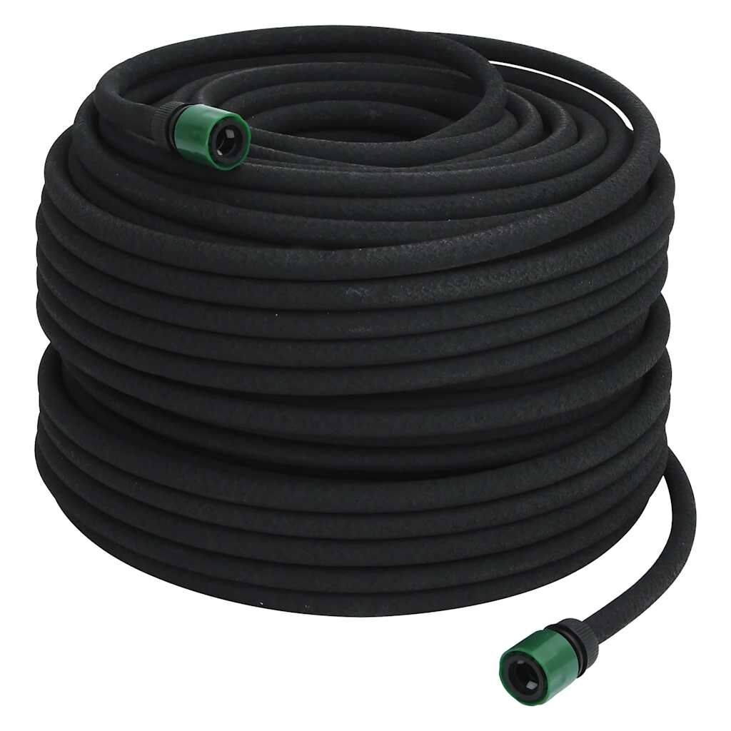 vidaXL Druppelslang 0,6'' 100 m rubber zwart
