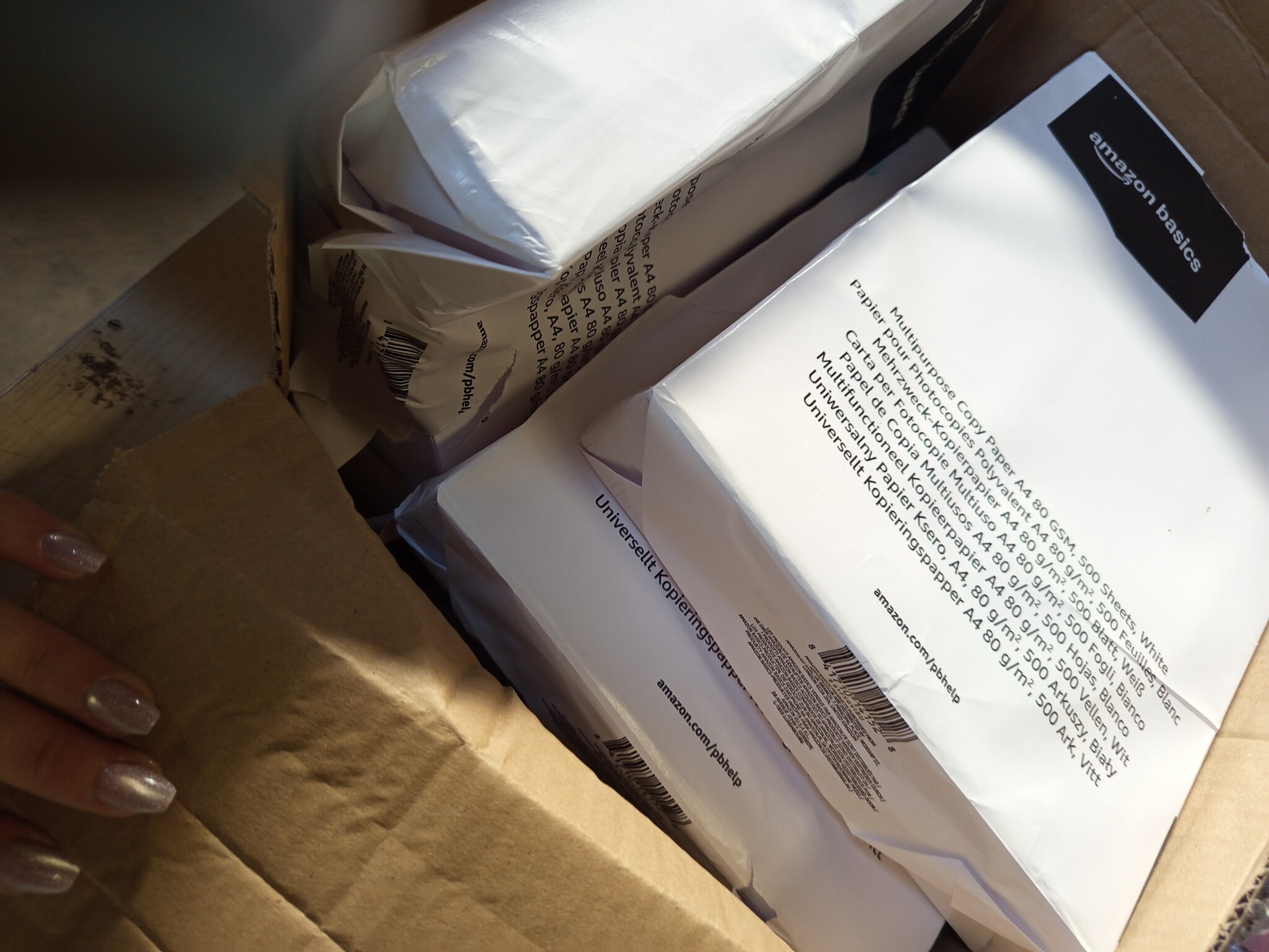 Amazon Basics Printerpapier, DIN A4, 80 g/m², 2500 stuks, 5 verpakkingen van 500, wit