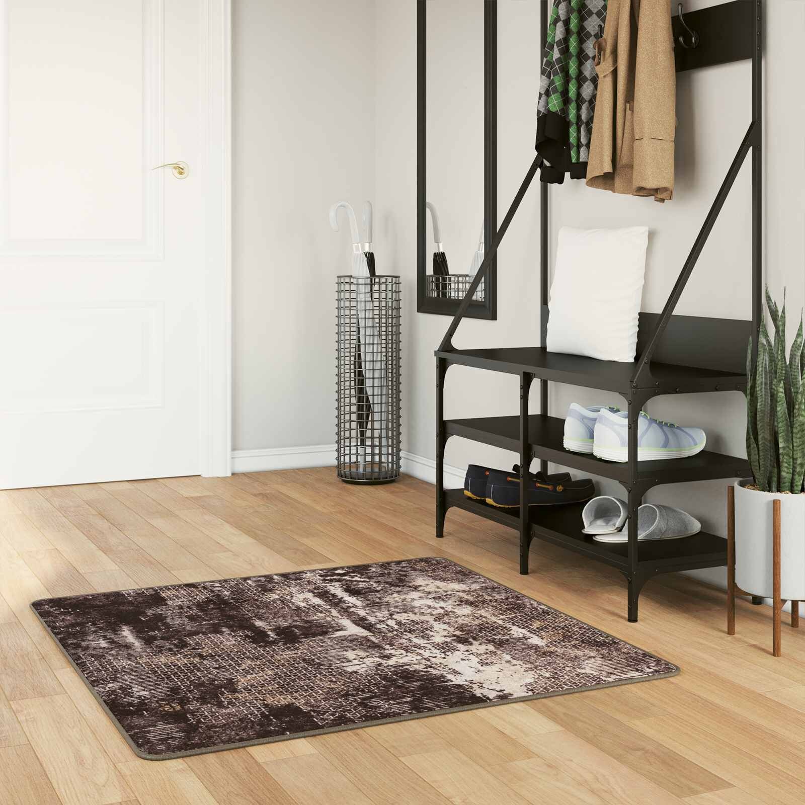vidaXL Vloerkleedloper MARSA Zwart en Wit 100 x 100 cm