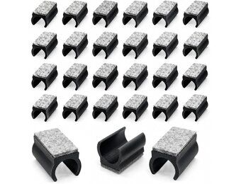 24 stuks 25 mm stoelglijders, vrijdragende stoelglijders, met een antislip oppervlak van geluidsabsorberend vilt, dat geluiden dempt en de vloer beschermt, zwart
