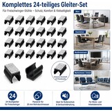 24 stuks 25 mm stoelglijders, vrijdragende stoelglijders, met een antislip oppervlak van geluidsabsorberend vilt, dat geluiden dempt en de vloer beschermt, zwart