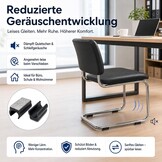 24 stuks 25 mm stoelglijders, vrijdragende stoelglijders, met een antislip oppervlak van geluidsabsorberend vilt, dat geluiden dempt en de vloer beschermt, zwart