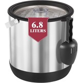 IJsblokjeshouder van 6,8 liter, met deksel en schep, roestvrij staal, BPA-vrij, dubbelwandig, geïsoleerd, voor cocktailbar en feestjes