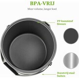 IJsblokjeshouder van 6,8 liter, met deksel en schep, roestvrij staal, BPA-vrij, dubbelwandig, geïsoleerd, voor cocktailbar en feestjes
