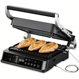 AMZCHEF 6-in-1 Contactgrill 2000W met Temperatuursensor - Clear Black