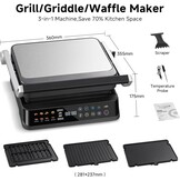 AMZCHEF 6-in-1 Contactgrill 2000W met Temperatuursensor - Clear Black