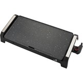 SENYA Elektrische grillplaat, 2200 W, steenlook, antiaanbaklaag, groot grilloppervlak voor 6 tot 8 personen, vetopvangbak, vaatwasmachinebestendig