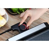 SENYA Elektrische grillplaat, 2200 W, steenlook, antiaanbaklaag, groot grilloppervlak voor 6 tot 8 personen, vetopvangbak, vaatwasmachinebestendig