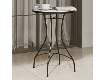 vidaXL Bistrotafel Ø 50x70 cm keramiek blauw en wit