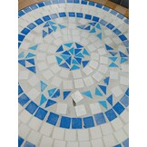 vidaXL Bistrotafel Ø 50x70 cm keramiek blauw en wit