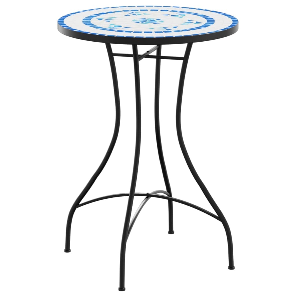 vidaXL Bistrotafel Ø 50x70 cm keramiek blauw en wit