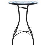 vidaXL Bistrotafel Ø 50x70 cm keramiek blauw en wit