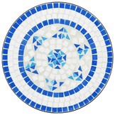 vidaXL Bistrotafel Ø 50x70 cm keramiek blauw en wit