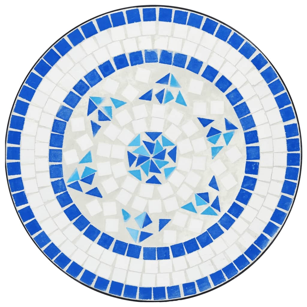 vidaXL Bistrotafel Ø 50x70 cm keramiek blauw en wit