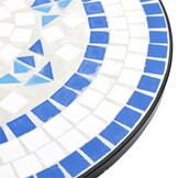 vidaXL Bistrotafel Ø 50x70 cm keramiek blauw en wit