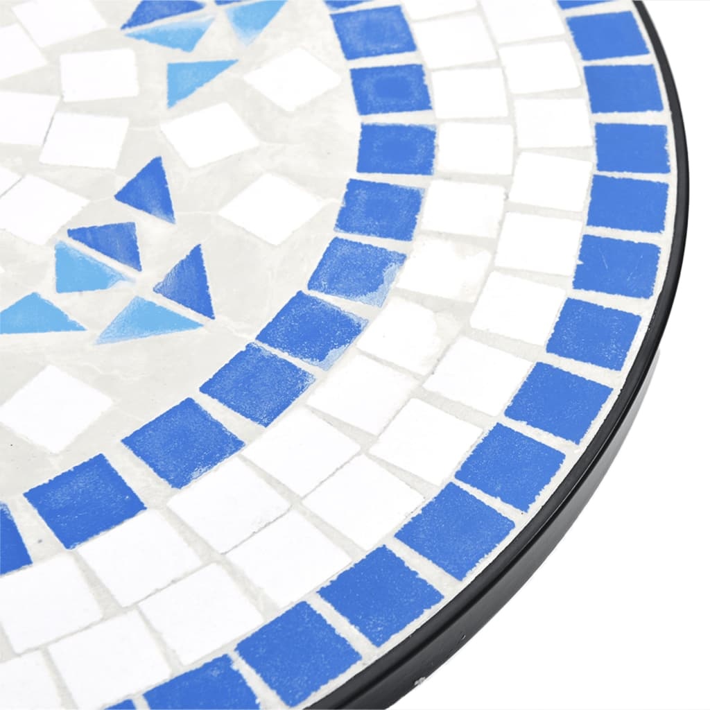 vidaXL Bistrotafel Ø 50x70 cm keramiek blauw en wit
