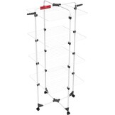 Vileda Mixer 4 torenwasrek, wasrek met 4 niveaus voor maximaal 4 wasladingen, flex-scharnier, oprolbaar, hoogte 1,64 m, 40 m lijnlengte, staal, comfortpakket