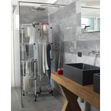 Vileda Mixer 4 torenwasrek, wasrek met 4 niveaus voor maximaal 4 wasladingen, flex-scharnier, oprolbaar, hoogte 1,64 m, 40 m lijnlengte, staal, comfortpakket