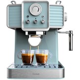 Cecotec Espressomachine Express Power Espresso 20 Tradizionale Light Blue, 1350 W, espresso en cappucicno, 20 bar en thermoblok, vaporizer, manometer, vintage design, inhoud 1,5 liter