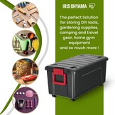 Iris Ohyama, set van 3 opbergdozen, doe-het-zelf, 75 L, met wielen en handvat, mobiel, garage, tuin - Store it All Box SIA-75 - zwart - Maat 75L / Set van 3