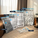 Amazon Basics Vacuümzakken voor kleding met luchtdicht ventiel en handpomp - groot, 5-pack, ritssluiting, transparant - Maat 5x Groot (80 x 60 cm)