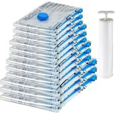 Amazon Basics Vacuümzakken voor kleding met luchtdicht ventiel en handpomp - groot, 5-pack, ritssluiting, transparant - Maat 5x Groot (80 x 60 cm)
