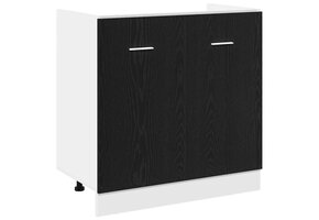 Onderkast Spoelbak Zwart Eiken 80cm - 62% Korting