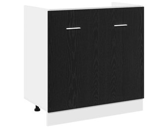 Onderkast Spoelbak Zwart Eiken 80cm - 58% Korting!