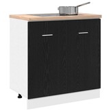 Onderkast Spoelbak Zwart Eiken 80cm - 58% Korting!