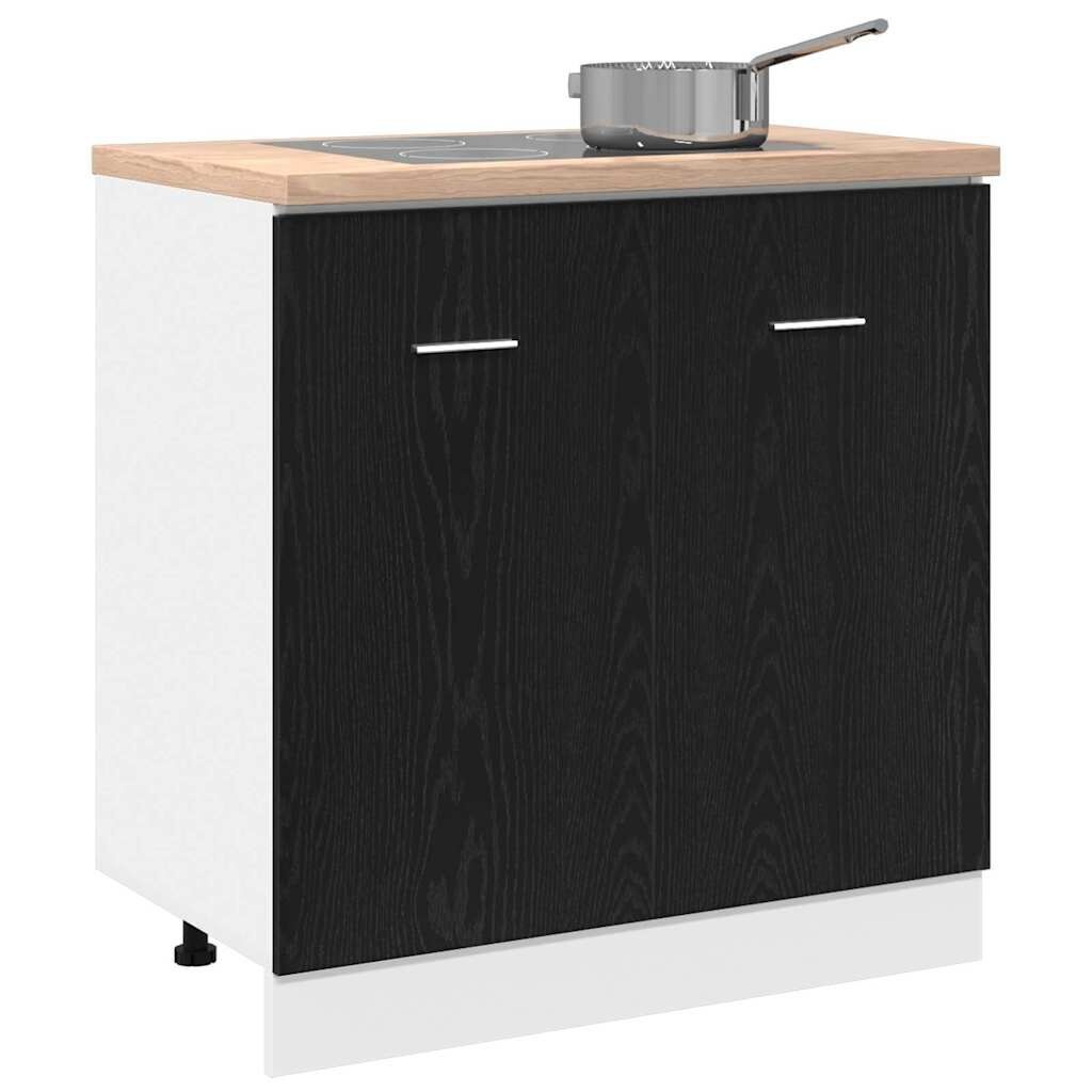 Onderkast Spoelbak Zwart Eiken 80cm - 58% Korting!