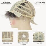 Pixie Pruik Dames Ombre Platinablond Kort met Pony | 76% Korting