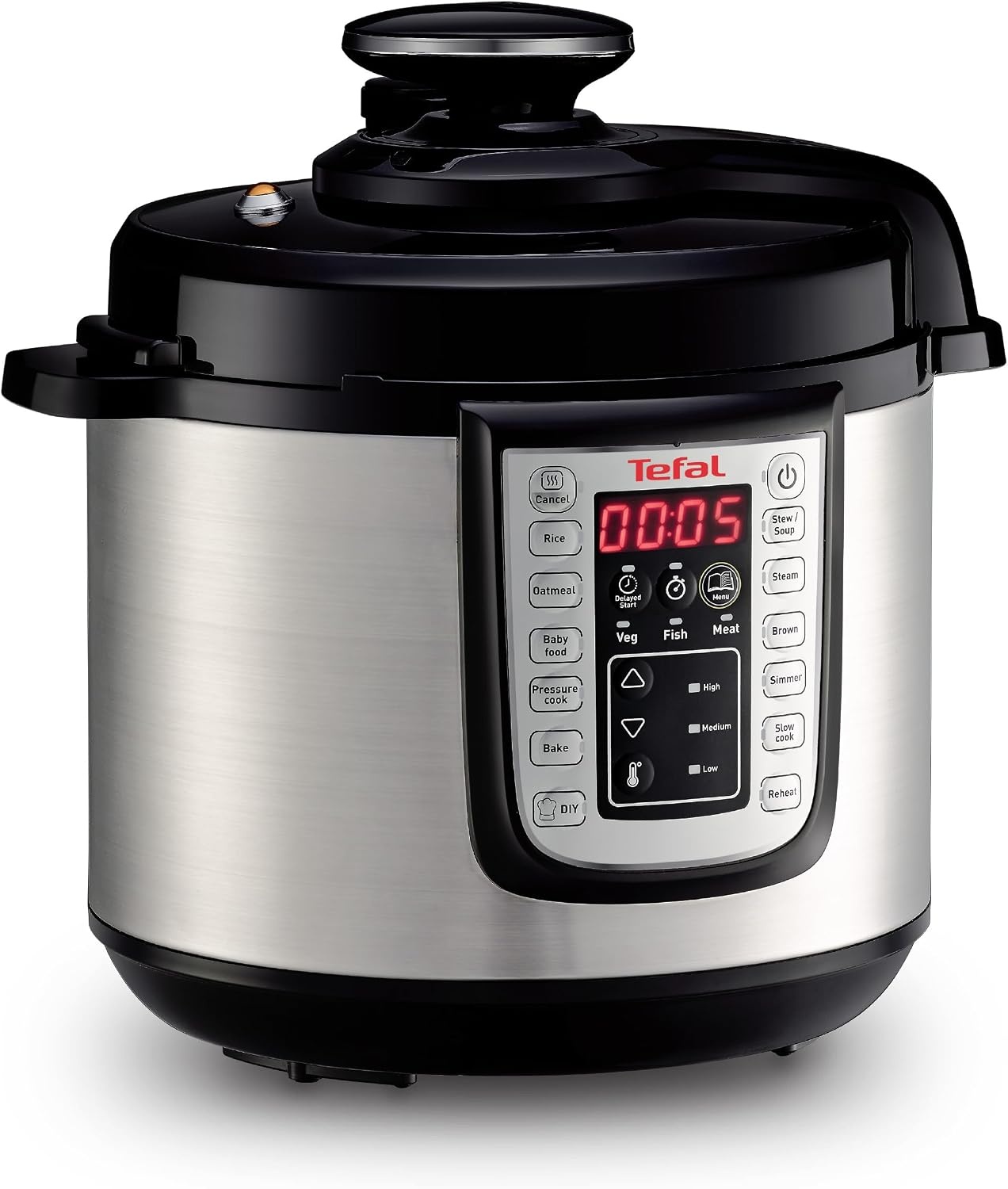 Tefal Fast & Delicious Multikocher 6 Liter - Elektrische Snelkookpan - RVS/Zwart - CY505EF0