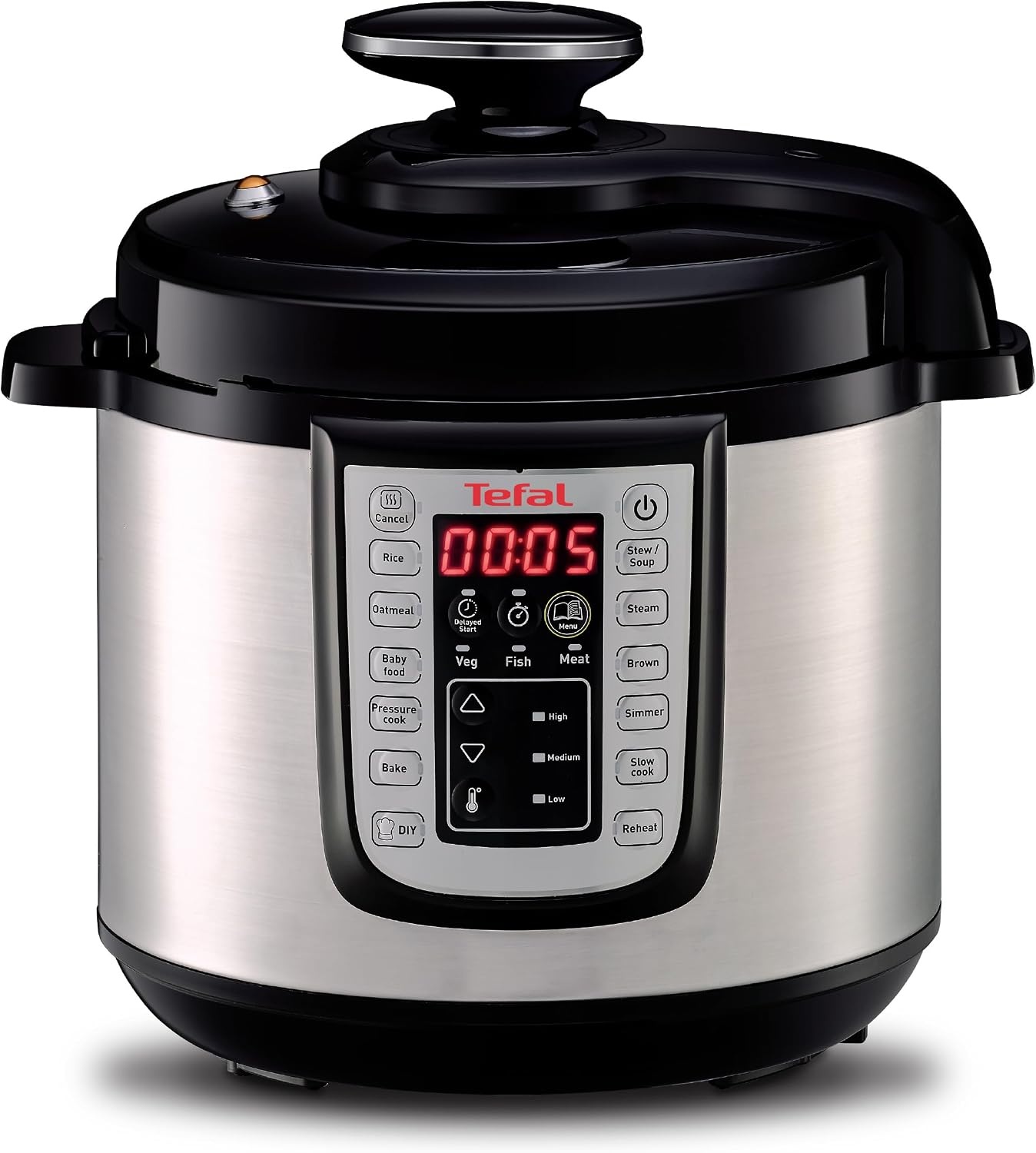 Tefal Fast & Delicious Multikocher 6 Liter - Elektrische Snelkookpan - RVS/Zwart - CY505EF0