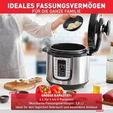 Tefal Fast & Delicious Multikocher 6 Liter - Elektrische Snelkookpan - RVS/Zwart - CY505EF0