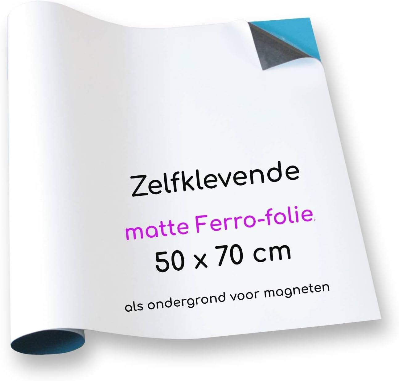 easydruck24de Zelfklevende Ferromagnetische Plaat 50x70 cm Wit - mag231 - Maat 50B x 70H cm