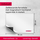 easydruck24de Zelfklevende Ferromagnetische Plaat 50x70 cm Wit - mag231 - Maat 50B x 70H cm