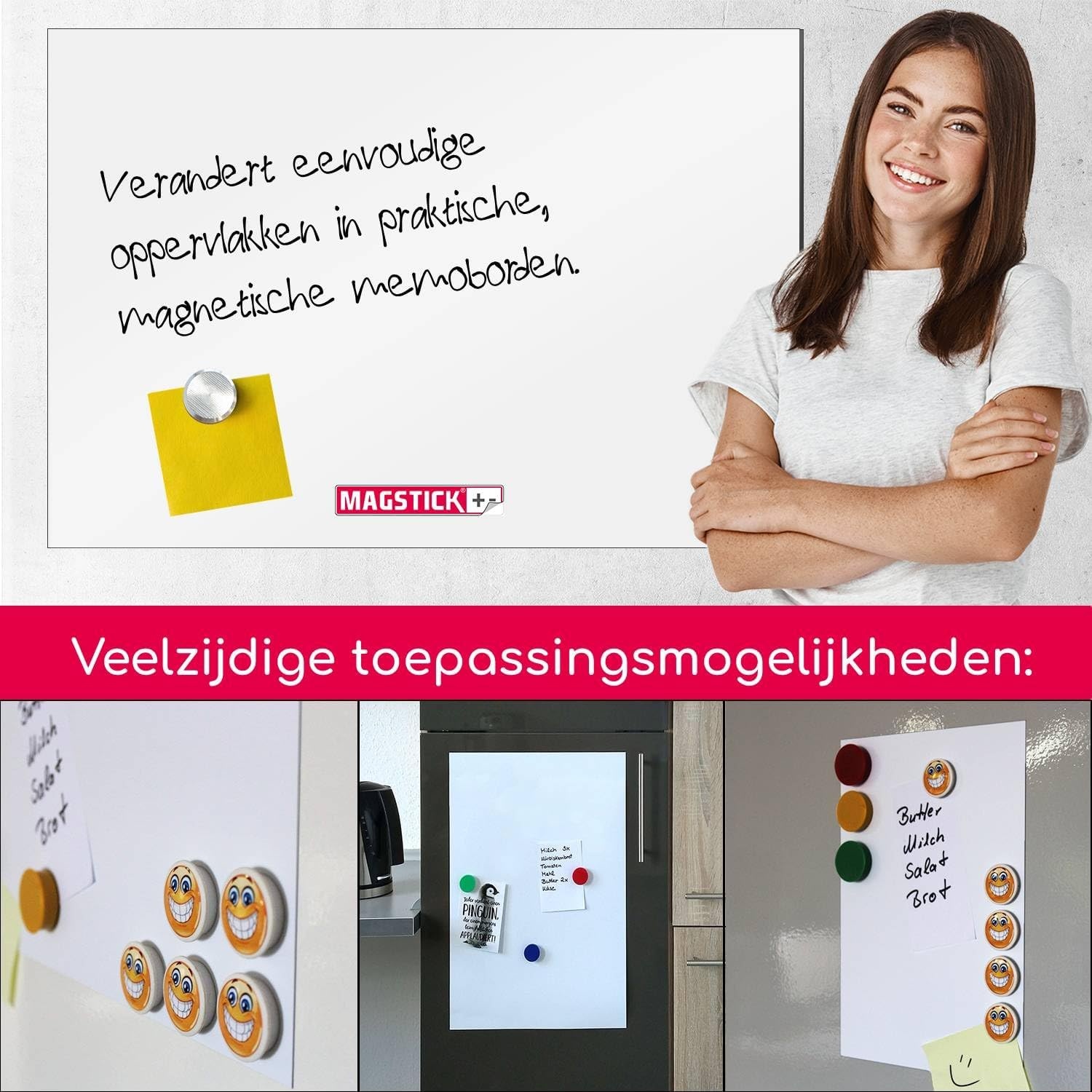 easydruck24de Zelfklevende Ferromagnetische Plaat 50x70 cm Wit - mag231 - Maat 50B x 70H cm