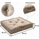 Vloerkussen Zwart 50x50x10 cm Katoen - 27% Korting