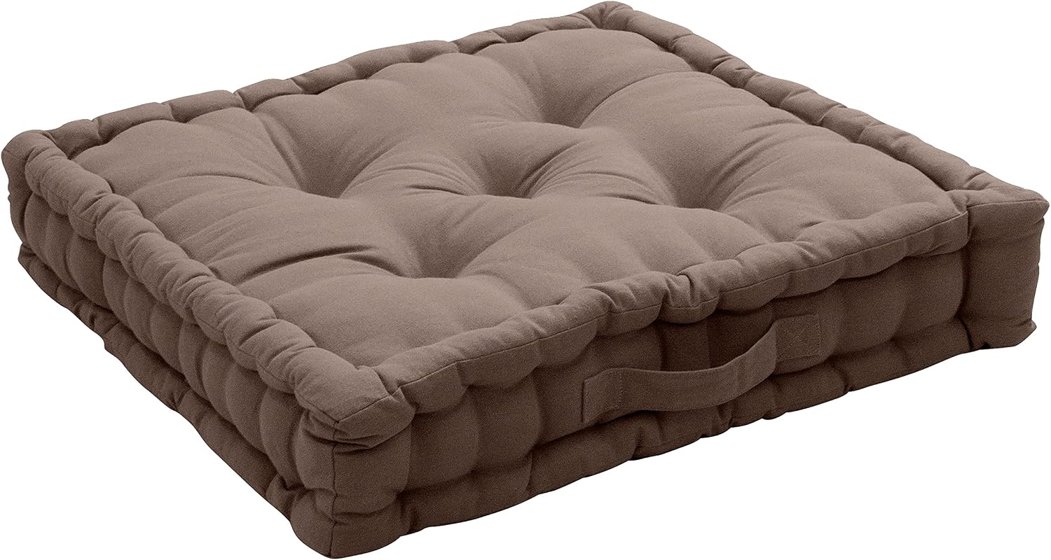 Vloerkussen Zwart 50x50x10 cm Katoen - 27% Korting