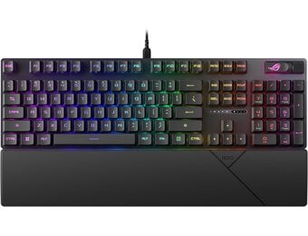 ASUS ROG Strix Scope II RX - mechanisch toetsenbord, ROG RX-switches, IP57 waterdichtheid, toetsenbordtoetsen van PBT, multifunctionele bedieningselementen en polssteun, AZERTY