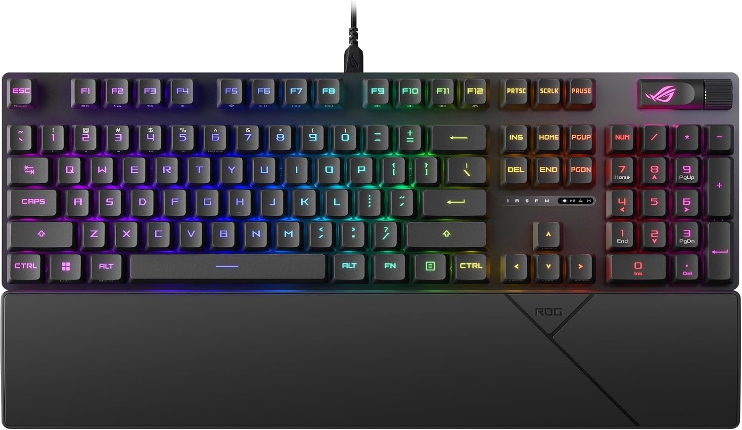 ASUS ROG Strix Scope II RX - mechanisch toetsenbord, ROG RX-switches, IP57 waterdichtheid, toetsenbordtoetsen van PBT, multifunctionele bedieningselementen en polssteun, AZERTY