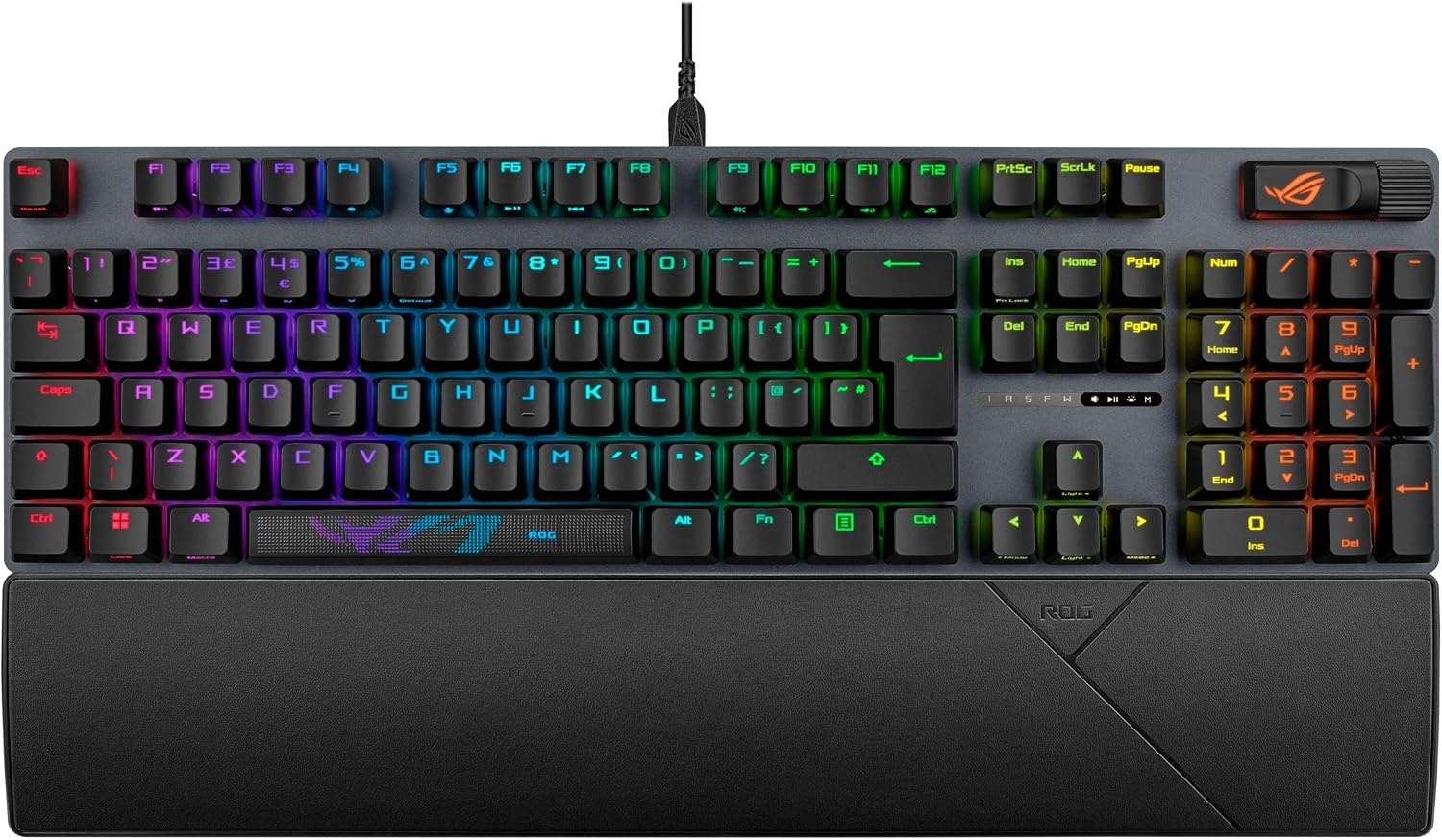 ASUS ROG Strix Scope II RX - mechanisch toetsenbord, ROG RX-switches, IP57 waterdichtheid, toetsenbordtoetsen van PBT, multifunctionele bedieningselementen en polssteun, AZERTY