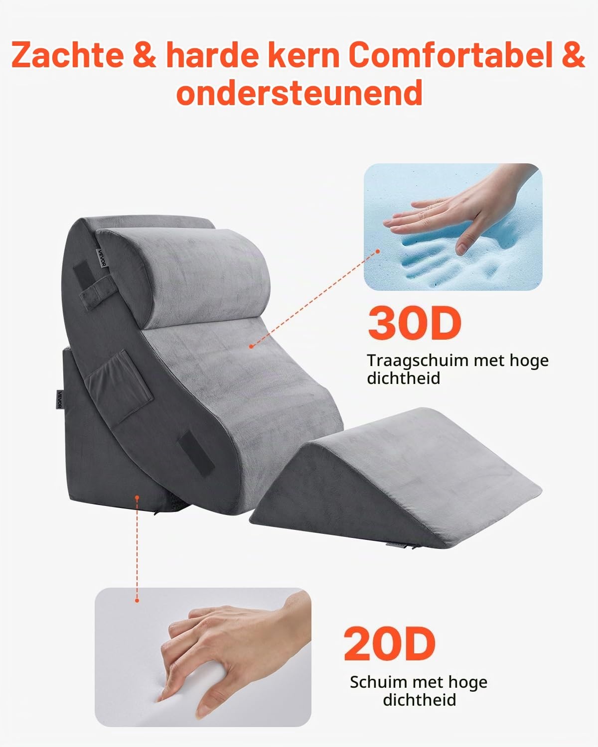 Verstelbaar Wigkussen Set (4-delig) - 58% Korting
