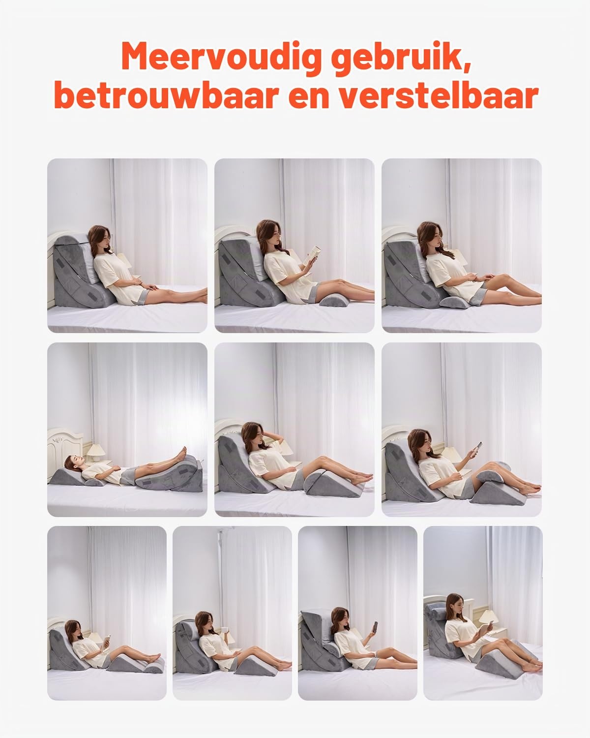 Verstelbaar Wigkussen Set (4-delig) - 58% Korting