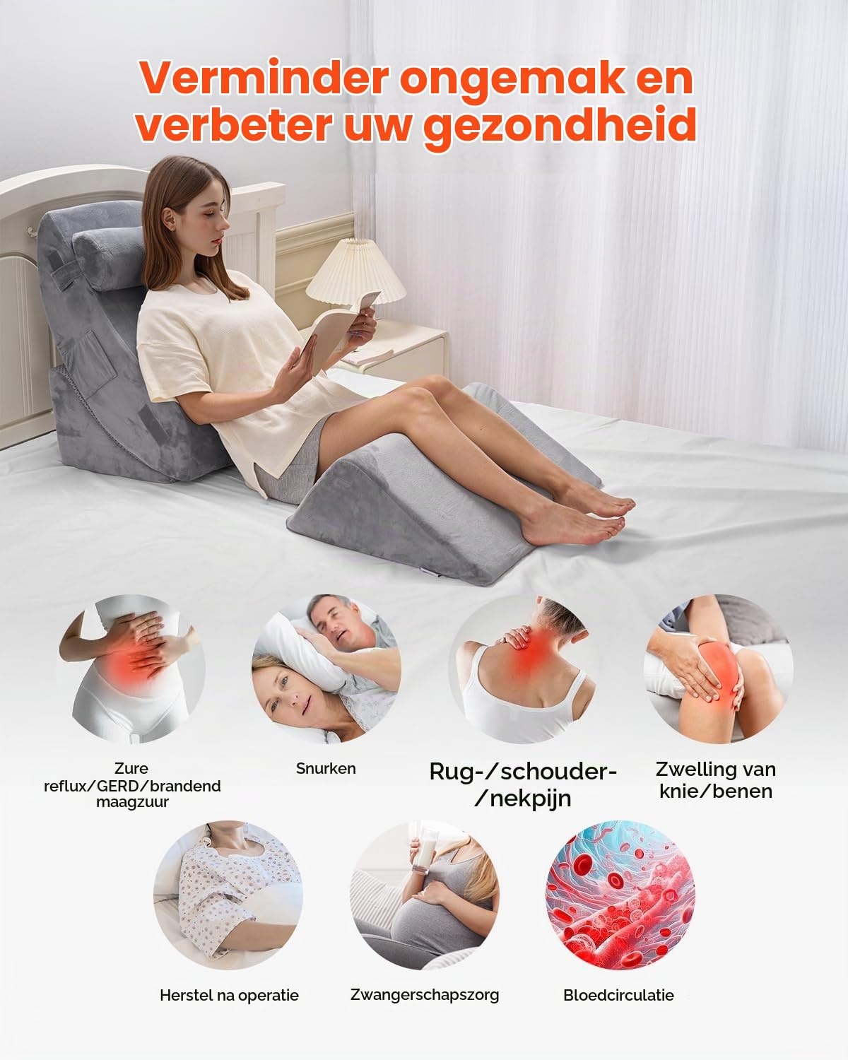 Verstelbaar Wigkussen Set (4-delig) - 58% Korting