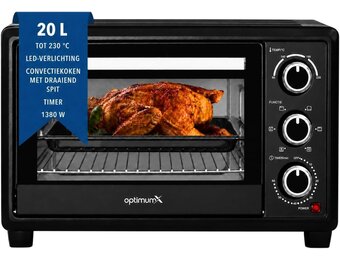 Mini Oven 20L met Hetelucht & 6 Bakfuncties - 1380W (34% Korting)