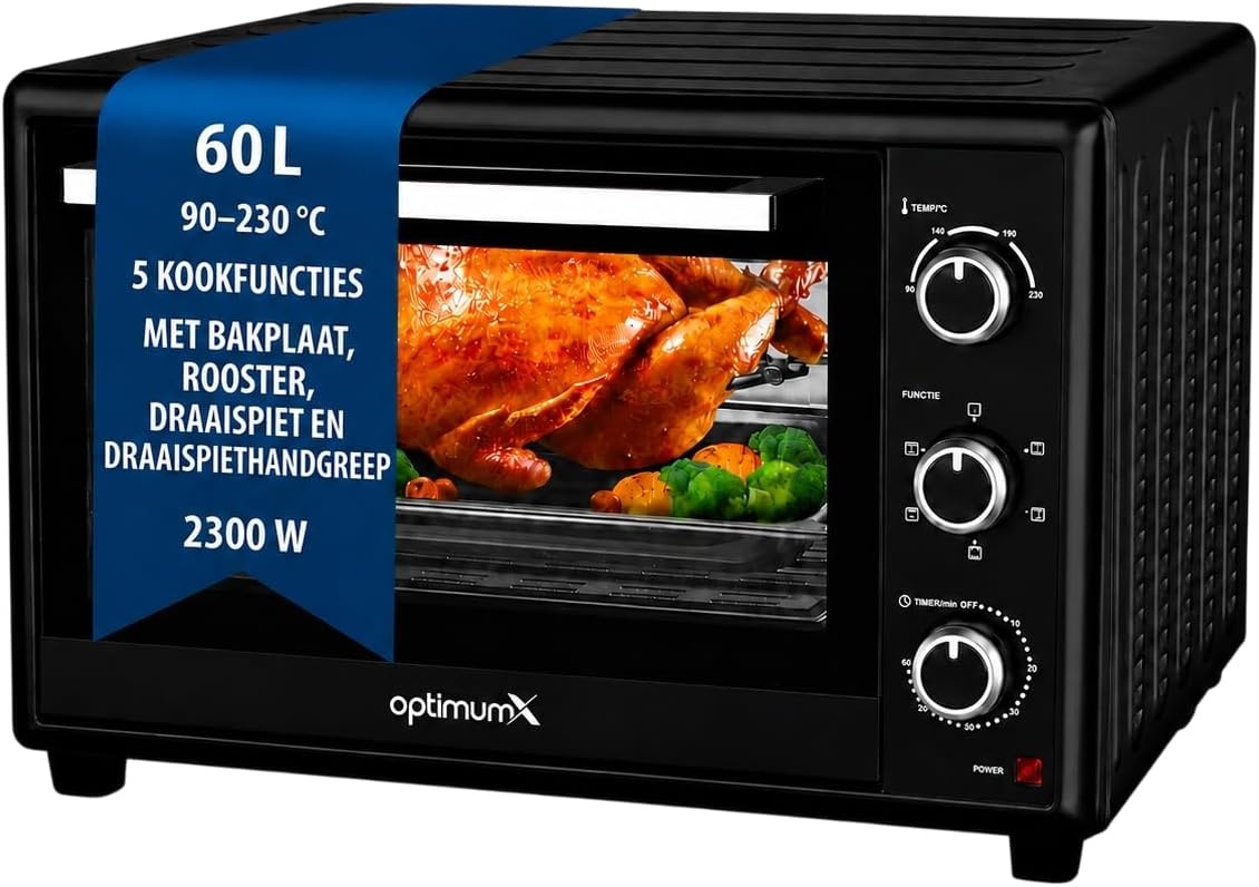 Mini Oven 20L met Hetelucht & 6 Bakfuncties - 1380W (34% Korting)