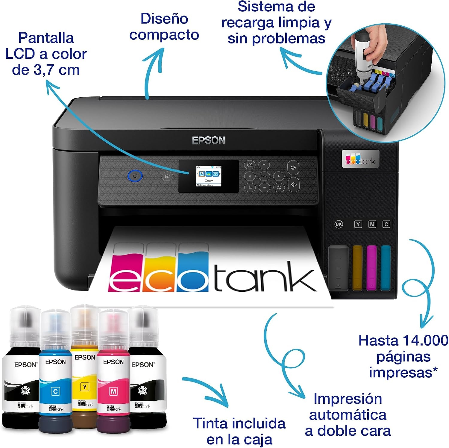 Multifunctionele Inkttankprinter L3256 Wit - 55% Korting!